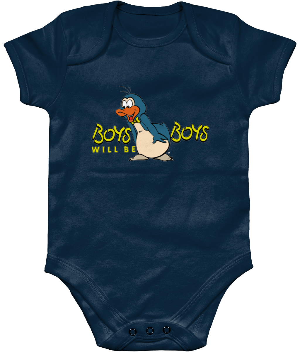 boys will be boys navy body Bampsie Baby Romper Boys will be Boys
