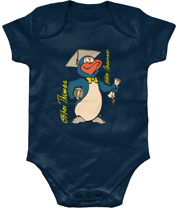 organic times body navy Bampsie Baby Romper Organic other times other moment