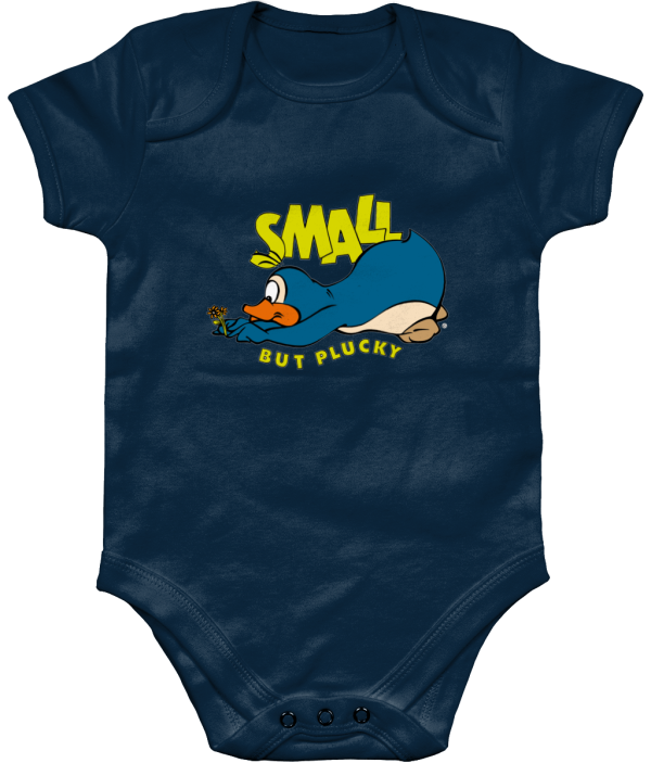 small but plucky body navy Bampsie Baby Romper Small but plucky