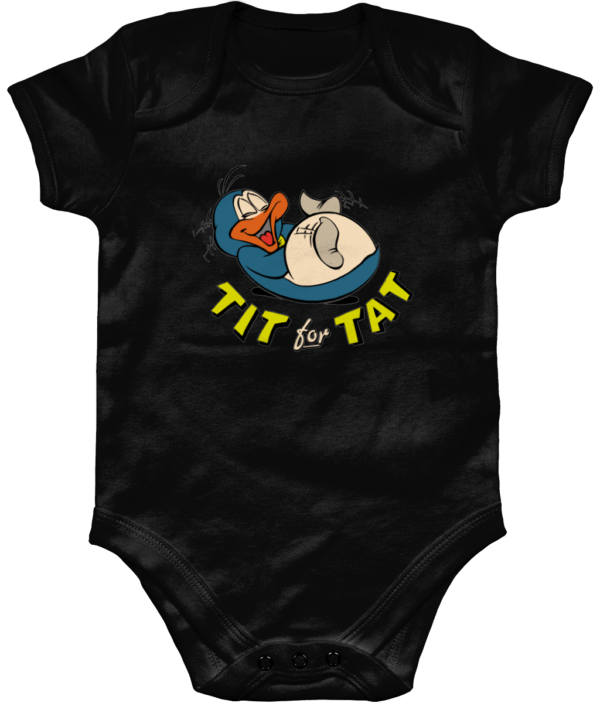 ROMPER-TIT-TAT-BLACK.png Bampsie Baby Romper tit for tat