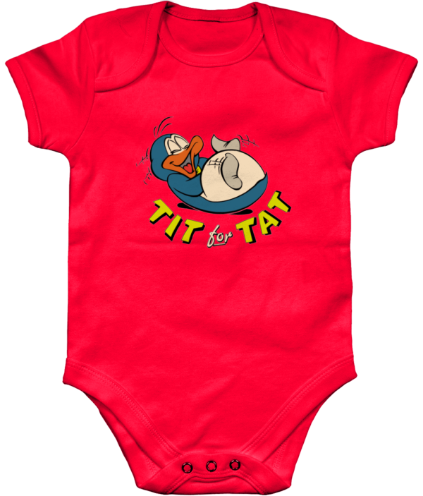 ROMPER-TIT-TAT-RED.png Bampsie Baby Romper tit for tat