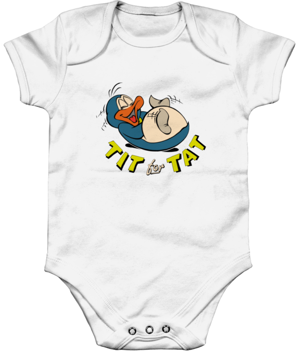 ROMPER-TIT-TAT-WHITE.png Bampsie Baby Romper tit for tat