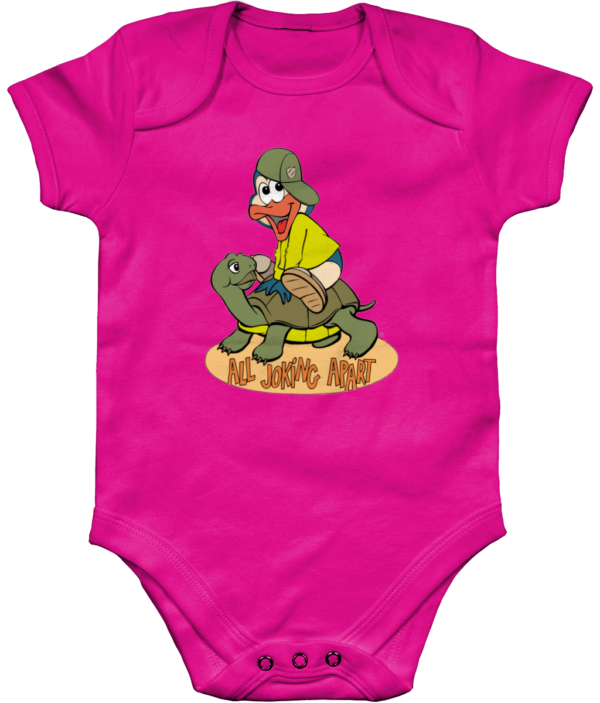 joking-organic-bright-pink-body-1.png Bampsie Baby Romper Organic All joking Apart